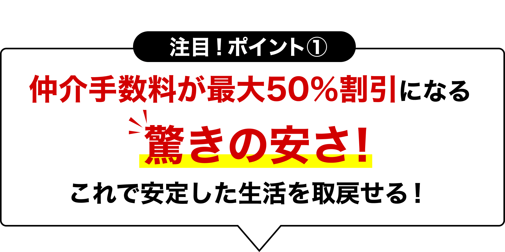 仲介手数料が最大50％割引になる驚きの安さ！